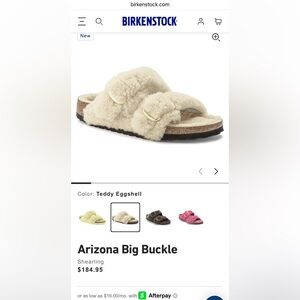 Birkenstock Arizona Shearling Sandals Size Euro 36 or US 5-5.5